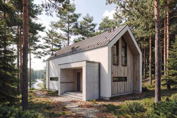  Projekt domu Stodoła - drewniany (GDE1032) - projekt domu parterowego z poddaszem - Zdjęcie 4