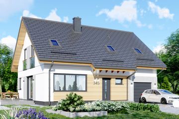  Projekt domu APS 345 (LUA1567) - projekt domu parterowego z poddaszem - Zdjęcie 1