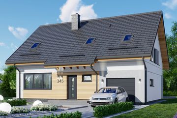  Projekt domu APS 345 (LUA1567) - projekt domu parterowego z poddaszem - Zdjęcie 1