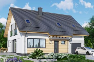  Projekt domu APS 345 (LUA1567) - projekt domu parterowego z poddaszem - Zdjęcie 2