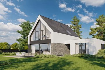  Projekt domu HomeKoncept 100 wariant 02 (KRX1220) - projekt domu parterowego z poddaszem - Zdjęcie 1