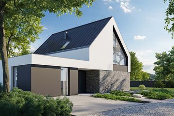  Projekt domu HomeKoncept 100 wariant 02 (KRX1220) - projekt domu parterowego z poddaszem - Zdjęcie 2