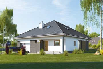  Projekt domu E-266 (WAX1215) - projekt domu parterowego - Zdjęcie 1