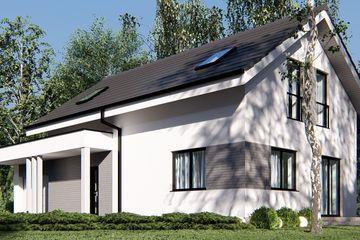  Projekt domu uA107 (WCB1386) - projekt domu parterowego z poddaszem - Zdjęcie 1