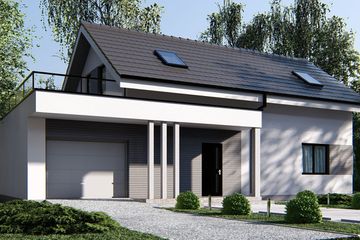  Projekt domu uA107 (WCB1386) - projekt domu parterowego z poddaszem - Zdjęcie 3