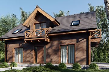  Projekt domu uA293 (WCB1397) - projekt domu parterowego z poddaszem - Zdjęcie 1