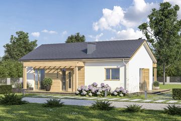  Projekt domu D324 - wersja drewniana (WAI1443) - projekt domu parterowego - Zdjęcie 1