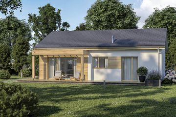  Projekt domu D324 - wersja drewniana (WAI1443) - projekt domu parterowego - Zdjęcie 2