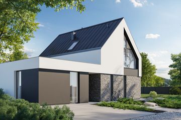  Projekt domu HomeKoncept 101 wariant 02 (KRX1224) - projekt domu parterowego z poddaszem - Zdjęcie 1