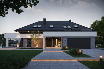  Projekt domu NewHouse 707 (KRZ1019) - projekt domu parterowego z poddaszem - Zdjęcie 1