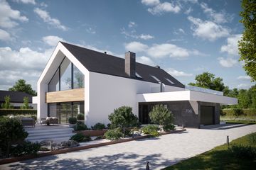  Projekt domu NewHouse 706 (KRZ1023) - projekt domu parterowego z poddaszem - Zdjęcie 2