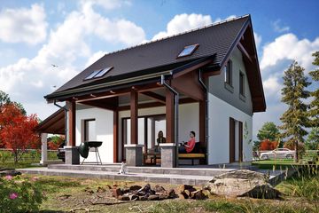  Projekt domu Figa z wiatą [A1] (WRF2355) - projekt domu parterowego z poddaszem - Zdjęcie 3