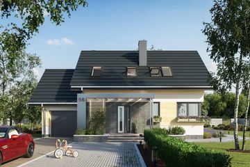  Projekt domu Dino Sol (1803) (KRD2918) - projekt domu parterowego z poddaszem - Zdjęcie 1