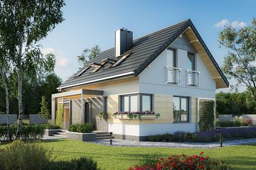  Projekt domu Dino Sol (1803) (KRD2918) - projekt domu parterowego z poddaszem - Zdjęcie 2