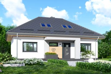  Projekt domu APS 285 wariant 3 (LUA1569) - projekt domu parterowego z poddaszem - Zdjęcie 1