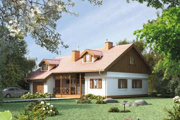  Projekt domu C226AS (WAI1445) - projekt domu parterowego z poddaszem - Zdjęcie 1