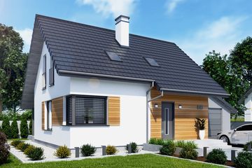  Projekt domu Santorini (SLN2801) - projekt domu parterowego z poddaszem - Zdjęcie 1
