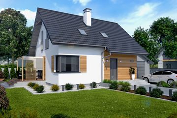  Projekt domu Santorini A (SLN2803) - projekt domu parterowego z poddaszem - Zdjęcie 1