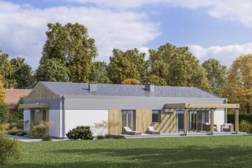  Projekt domu D292A - wersja drewniana (WAI1447) - projekt domu parterowego - Zdjęcie 2