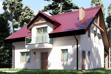  Projekt domu uA183 (WCB1398) - projekt domu parterowego z poddaszem - Zdjęcie 2