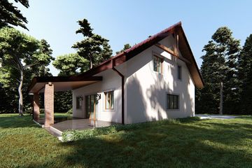  Projekt domu uA183 (WCB1398) - projekt domu parterowego z poddaszem - Zdjęcie 4