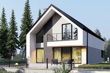  Projekt domu uA313 (WCB1402) - projekt domu parterowego z poddaszem - Zdjęcie 3