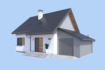  Projekt domu Santorini szkielet drewniany (SLN2802) - projekt domu parterowego z poddaszem - Zdjęcie 3