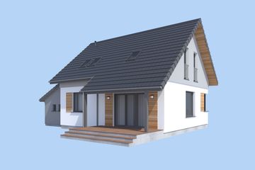  Projekt domu Santorini szkielet drewniany (SLN2802) - projekt domu parterowego z poddaszem - Zdjęcie 4