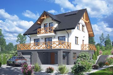  Projekt domu Jaworzynka nowa mg 7 (KRP2645) - projekt domu parterowego z poddaszem - Zdjęcie 1