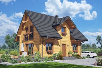  Projekt domu Cedry aa 70 dw (KRP2641) - projekt domu parterowego z poddaszem - Zdjęcie 1