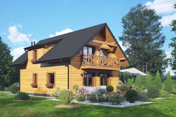  Projekt domu Gniazdowo a3 dws (KRP2640) - projekt domu parterowego z poddaszem - Zdjęcie 1