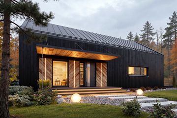 Projekt domu Hana 6 - parterowy dom o powierzchni 86,38 m², dach dwuspadowy, koszt budowy 309 000 zł - ujęcie frontu