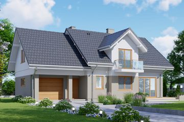  Projekt domu APS 262+G (LUA1571) - projekt domu parterowego z poddaszem - Zdjęcie 1