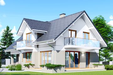  Projekt domu APS 262+G (LUA1571) - projekt domu parterowego z poddaszem - Zdjęcie 2