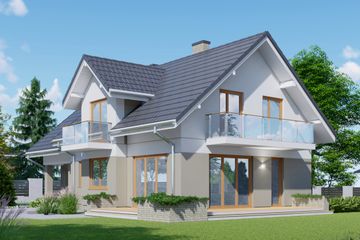  Projekt domu APS 262+G (LUA1571) - projekt domu parterowego z poddaszem - Zdjęcie 2