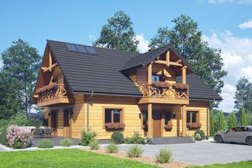  Projekt domu Darłowo b1 dws (KRP2637) - projekt domu parterowego z poddaszem - Zdjęcie 1