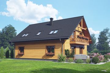  Projekt domu Darłowo b1 dws (KRP2637) - projekt domu parterowego z poddaszem - Zdjęcie 2