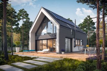  Projekt domu D21-1C (WSA1028) - projekt domu parterowego z poddaszem - Zdjęcie 1