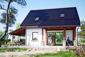  Projekt domu Daktyl z wiatą [A1] (WRF2357) - projekt domu parterowego z poddaszem - Zdjęcie 3