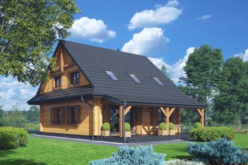  Projekt domu Brzeg wąski 3 dw PC (KRP2652) - projekt domu parterowego z poddaszem - Zdjęcie 2