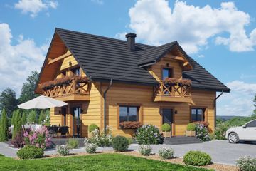  Projekt domu Cedrowo b1 dws (KRP2653) - projekt domu parterowego z poddaszem - Zdjęcie 1