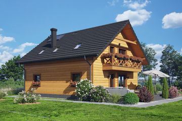  Projekt domu Cedrowo b1 dws (KRP2653) - projekt domu parterowego z poddaszem - Zdjęcie 2
