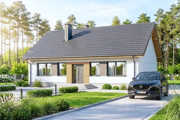 Projekt domu Mokka 17 - parterowy dom o powierzchni 100 m², dach dwuspadowy - ujęcie 2
