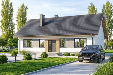 Projekt domu Mokka 17 plus - parterowy dom o powierzchni 110 m², dach dwuspadowy - ujęcie 2
