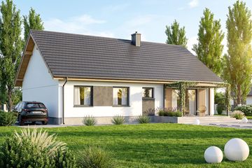 Projekt domu Mokka 17 plus - parterowy dom o powierzchni 110 m², dach dwuspadowy - ujęcie 3