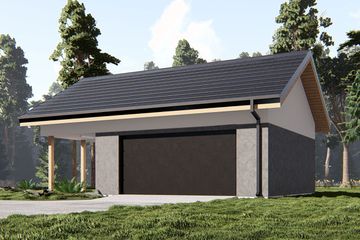  Projekt garażu uAG25v1 (WCB1539) - projekt garażu parterowego - Zdjęcie 2