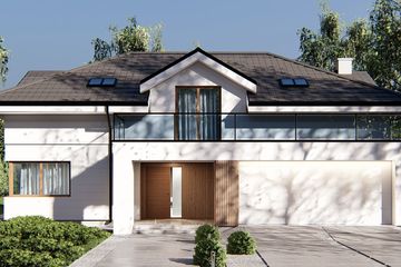  Projekt domu uA249 (WCB1421) - projekt domu parterowego z poddaszem - Zdjęcie 1