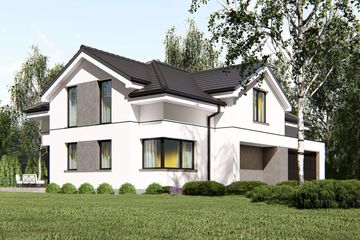 Projekt domu uA249 - parterowy z poddaszem dom o powierzchni 168,24 m², dach wielospadowy - ujęcie 2