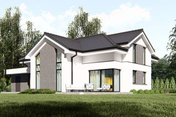 Projekt domu uA249 - parterowy z poddaszem dom o powierzchni 168,24 m², dach wielospadowy - ujęcie 3