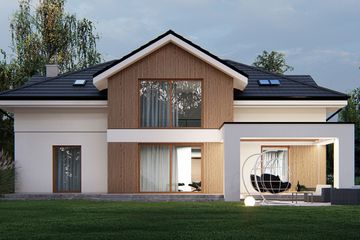  Projekt domu uA249 (WCB1421) - projekt domu parterowego z poddaszem - Zdjęcie 4